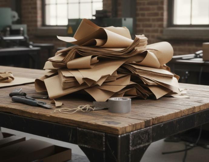 Uso de hojas de papel kraft reciclado