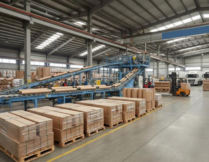 Logística de entrega fabricante tubo de cartón kraft