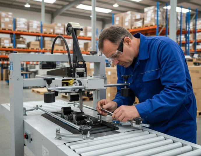 Limpieza de componentes de la maquinaria de embalaje Limpiar componentes y cuchillas máquina de embalaje