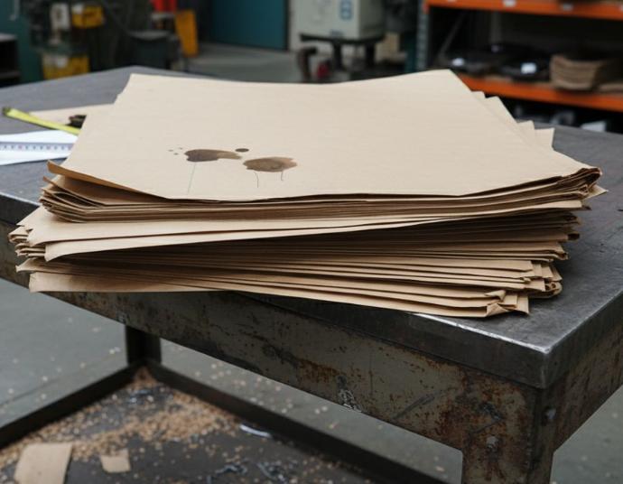 Protege superficies en almacén con rollo de papel kraft